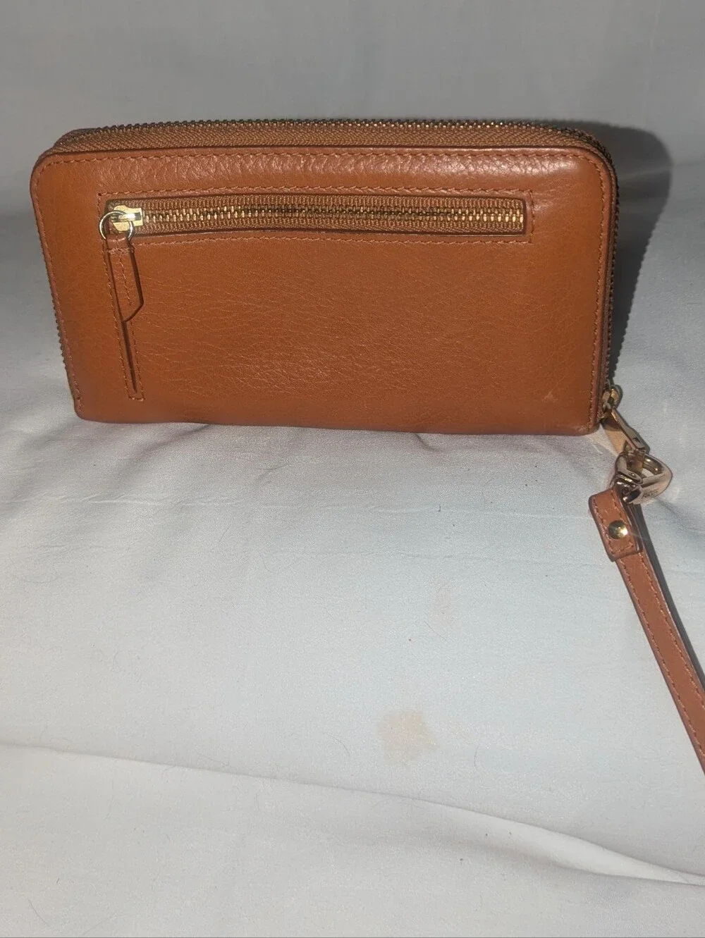 Fossil Abstract  Floral Leather Zip Around Wristlet Wallet